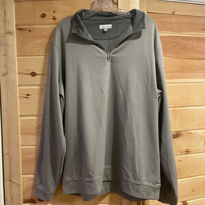 Men's Peter Millar Perth Performance Gray Quarter-Zip Sweater XL